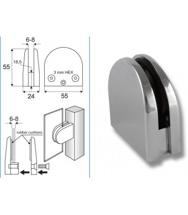 Pince fixe chromé brillant
