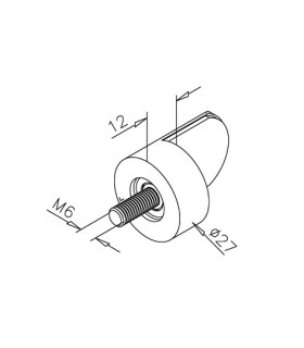 Butée d'arrêt de porte de vitrine basculante en verre Butée d'arrêt de porte de vitrine basculante en verre