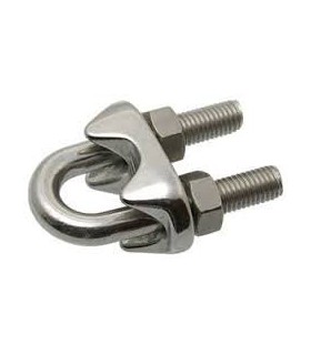 Serre câble étrier inox 316 pour Ø 3, 4, 5 ou 6 mm