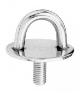 Pontet inox avec tige filetée sur platine ronde Pontet inox avec tige filetée sur platine ronde