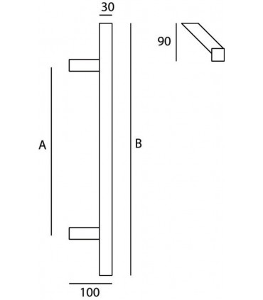 Poignée carrée série 009