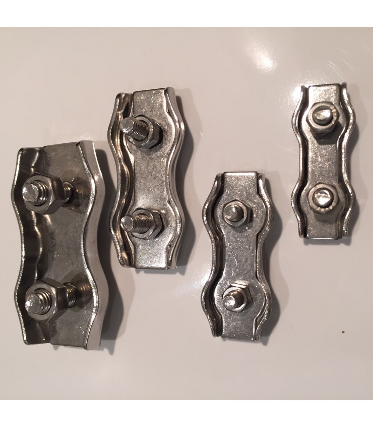 Collier De Serrage Double En Inox 316 Pour Câble 5 Mm – Résiste à La Corrosion Marine – Vendus à L’unité