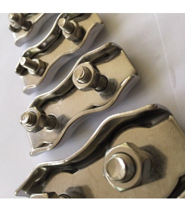 Serre-câble plat double en inox 316 diamètre 4 à 8 mm