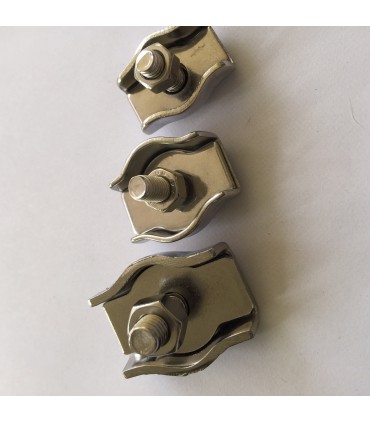 Serre-câble plat en inox 316 diamètre 4 à 6 mm