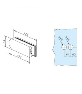 Gâche pour double porte clarit en verre