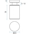 Fixation ponctuelle en inox Ø 19, 25 ou 32 mm pour épaisseur 5 à 12 mm
