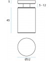 Fixation ponctuelle en inox Ø 19, 25 ou 32 mm pour épaisseur 5 à 12 mm