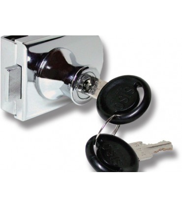 Serrure forme demi ronde pour porte simple de vitrine en verre