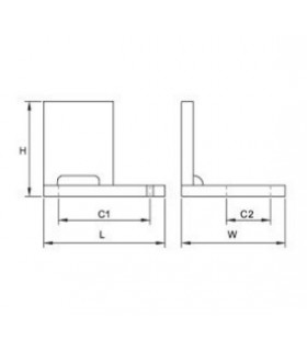 Pied de meuble deux départ