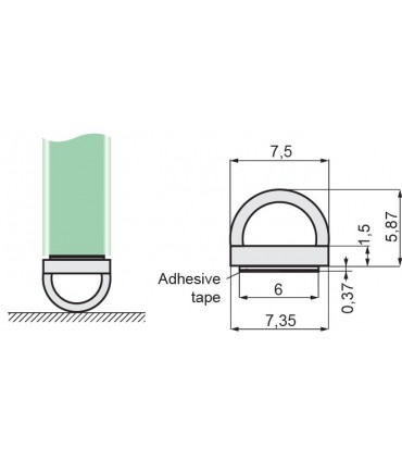 Joint d'étanchéité à coller sur le chant de la porte en verre