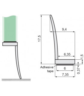 Joint d'étanchéité grande lèvre latérale ADH02 à coller  Joint d'étanchéité grande lèvre latérale ADH02 à coller