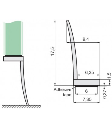 Joint d'étanchéité grande lèvre latérale ADH02 à coller 