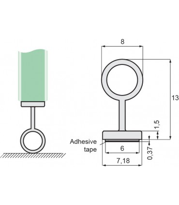 Joint d'étanchéité à coller sur le chant bas de la porte en verre