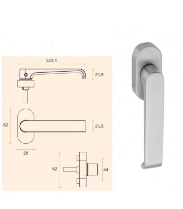 Poignée de fenêtre sur rosace dry keep