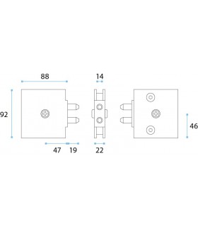 Serrure extra plate pour porte en verre
