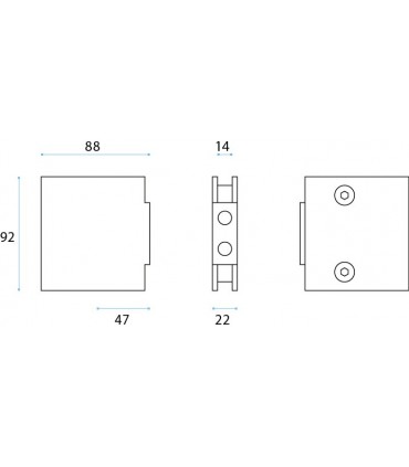Gâche sans battue pour serrure extra plate