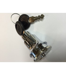 Serrure poussoir pour porte coulissante de vitrine en verre