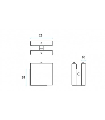 Fixation d'angle pour imposte en verre