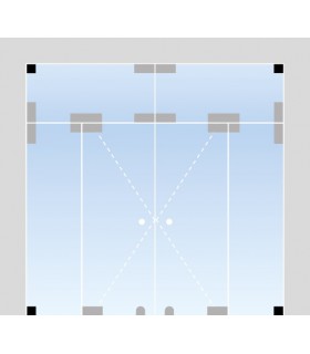 Fixation d'angle pour imposte en verre