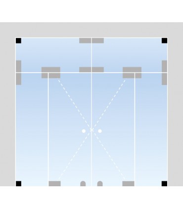 Fixation d'angle pour imposte en verre