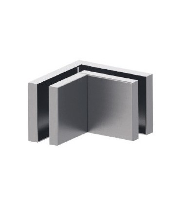 Fixation pour deux volumes en verre à 90°