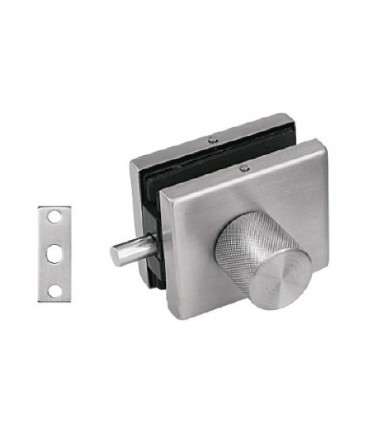 Serrure à bouton pour porte en verre