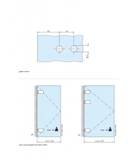 Paumelle inox avec fiche de 40 mm pour porte clarit en verre Paumelle inox avec fiche de 40 mm pour porte clarit en verre