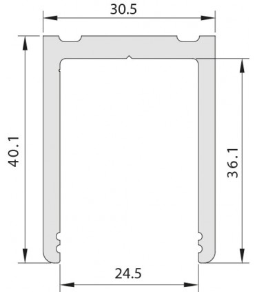 Profil aluminium en U de 40.1 x 30.5 x 40.1 mm série Super Profix 2430