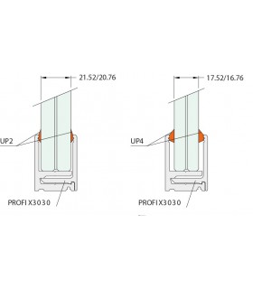 Profil aluminium avec par-close 40.1 x 30.5 x 40.1 mm série Super Profix 3030 Profil aluminium avec par-close 40.1 x 30.5 x 40.1 mm série Super Profix 3030