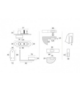 Kit pivot pour porte double action en bois maxi 100 kg