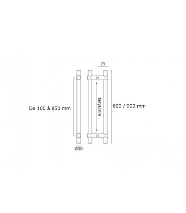 Poignée bâton maréchal entraxe modulaire