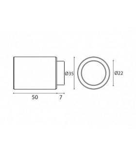 Butée de porte inox rond 35 mm pour fixation murale Butée de porte inox rond 35 mm pour fixation murale