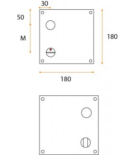 Plaque carrée pour béquille JSR