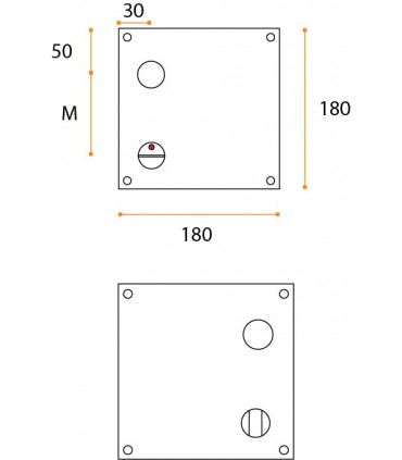 Plaque carrée pour béquille JSR