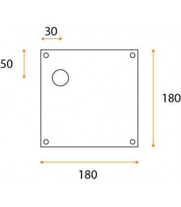Plaque carrée pour béquille JSR