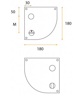 Paire de plaque arrondie pour poignée béquille série JSR