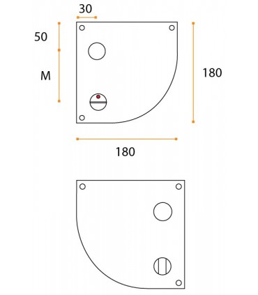 Paire de plaque arrondie pour poignée béquille série JSR