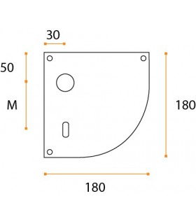 Paire de plaque arrondie pour poignée béquille série JSR