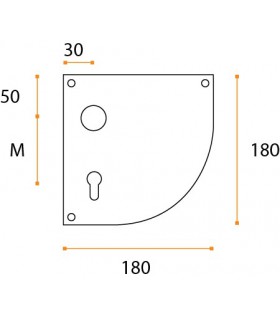 Paire de plaque arrondie pour poignée béquille série JSR