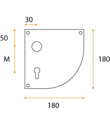 Paire de plaque arrondie pour poignée béquille série JSR