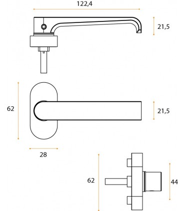 Poignée de fenêtre sur rosace dry keep