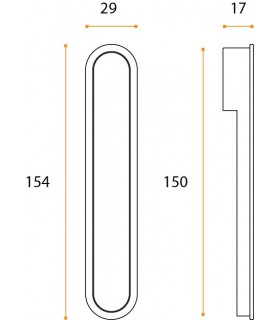 Poignée tirette rabatable à encastrer
