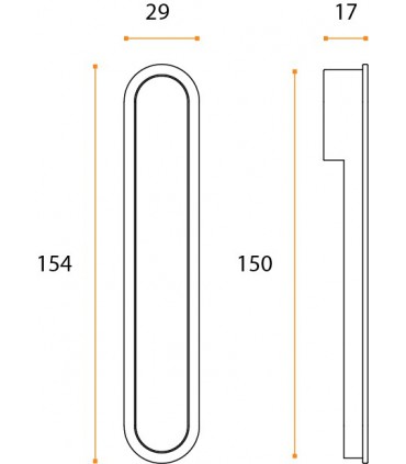 Poignée tirette rabatable à encastrer