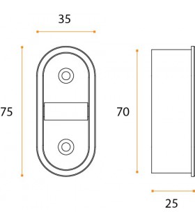 Poignée cuvette pour chant de porte