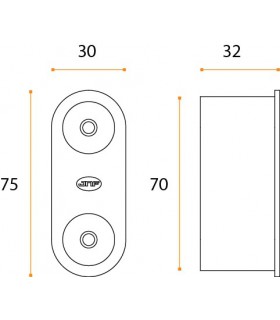 Poignée cuvette pour chant de porte