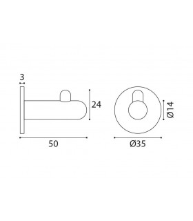 Patère en inox série Branche