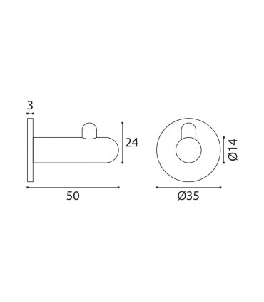 Patère en inox série Branche