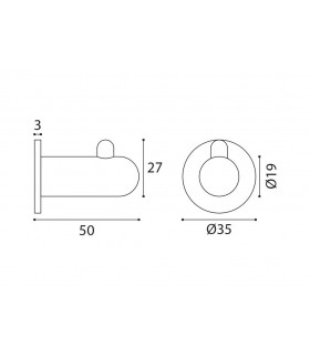 Patère en inox série Branche