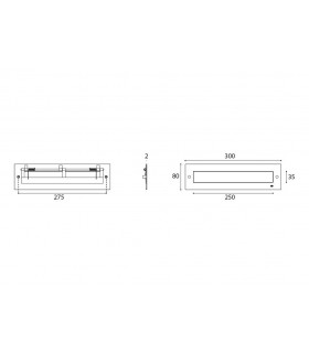 Entrée de boite à lettre 300 x 80 mm ouverture intérieure sur ressort