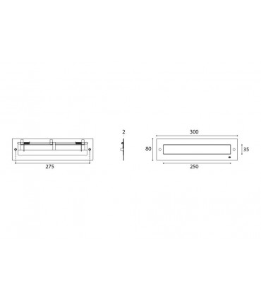 Entrée de boite à lettre 300 x 80 mm ouverture intérieure sur ressort